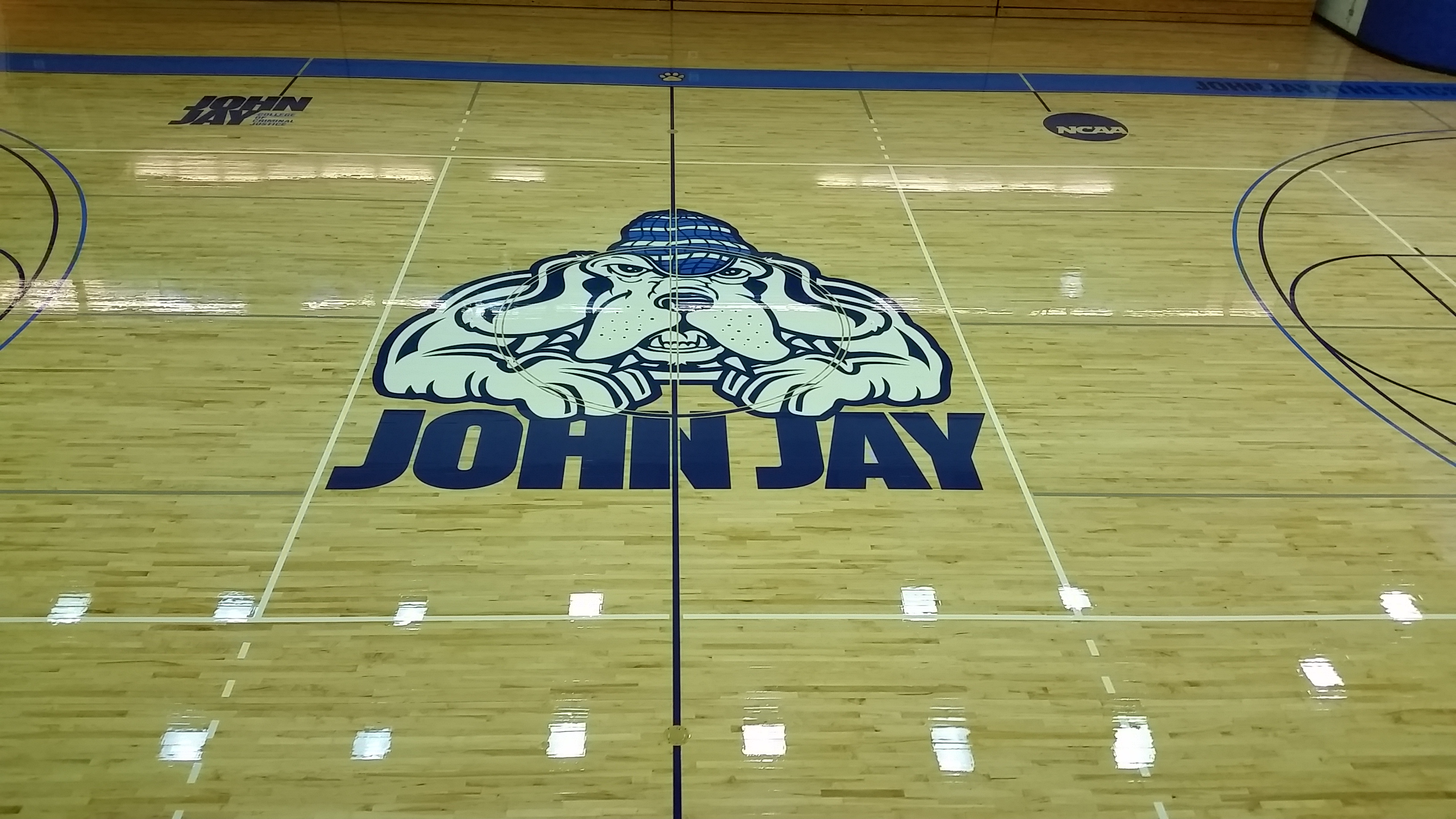 Gym floor sanding and repair - John Jay