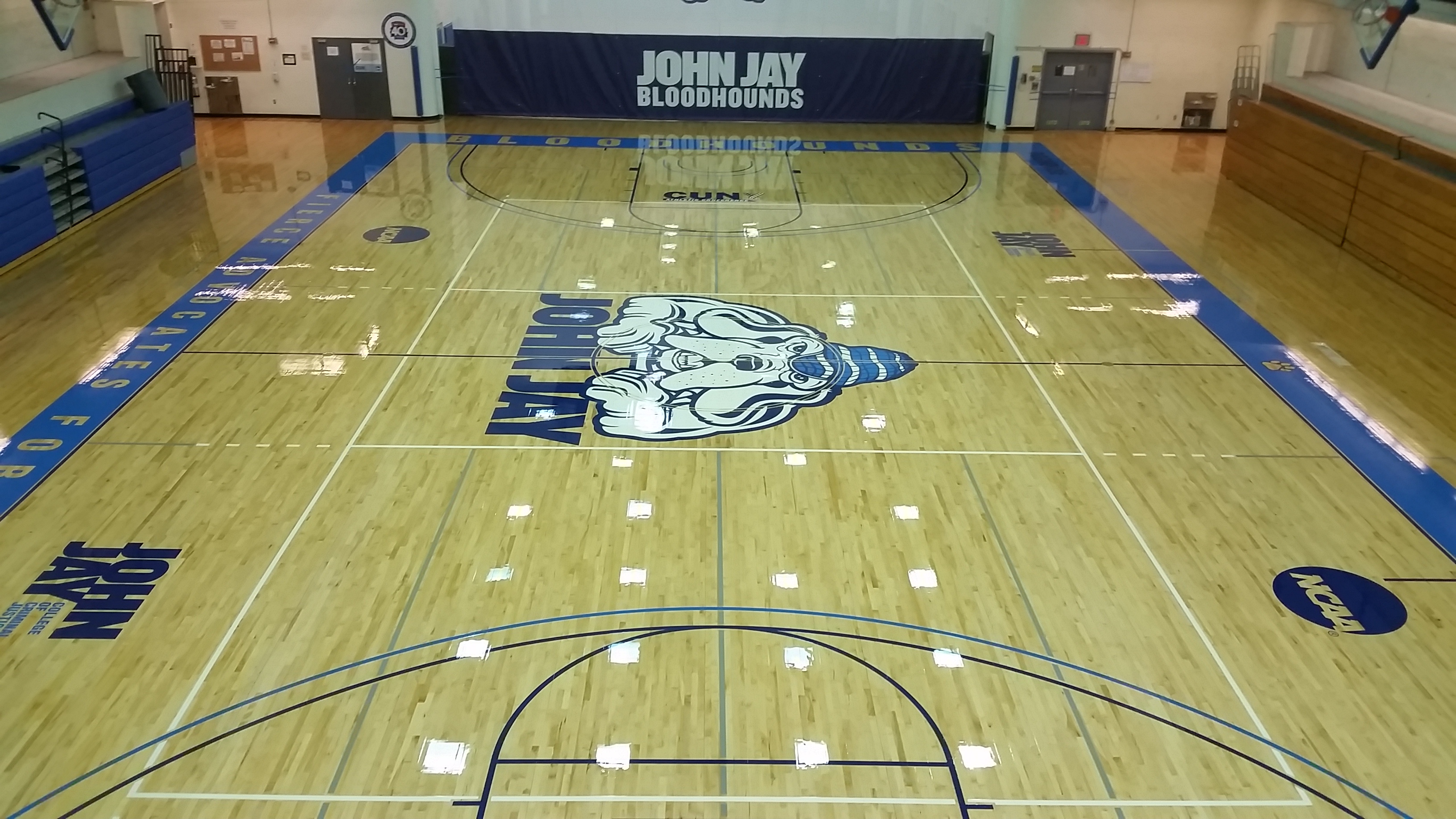 Gym floor sanding and repair - John Jay